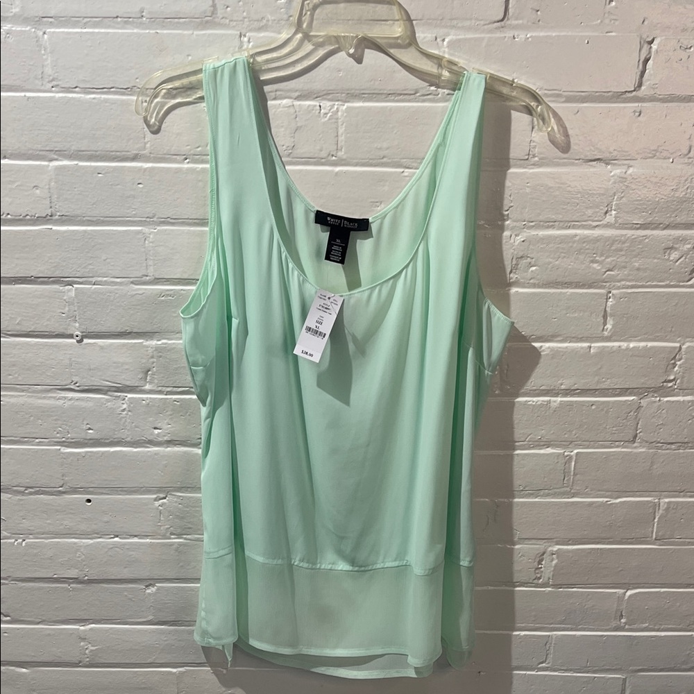 White House Black Market Mint Green Sleeveless Top NWT